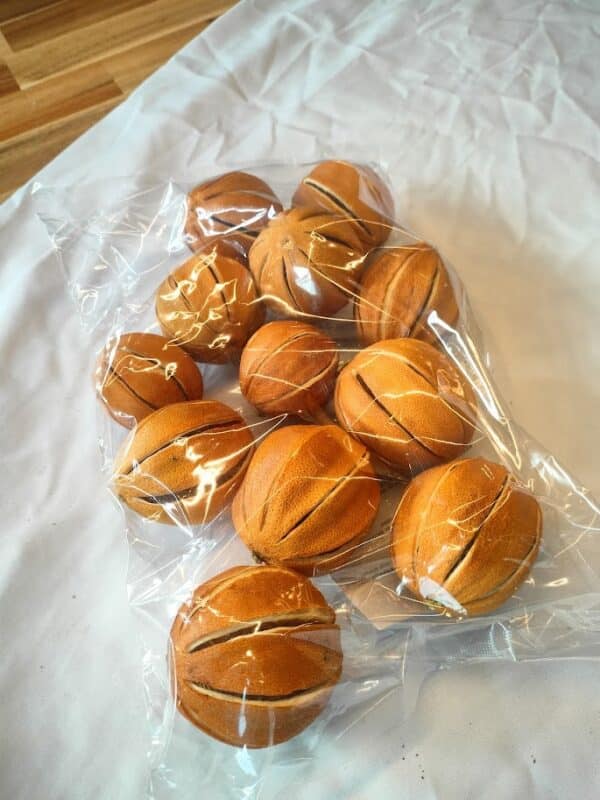 Gedroogde appelsien bol
